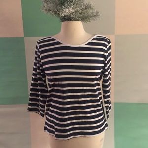 HUBLOT NWT Striped Nautical T-shirt L Navy/white dark blue red long sleeve